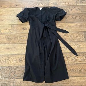 H&M Black Wraparound Cotton Dress